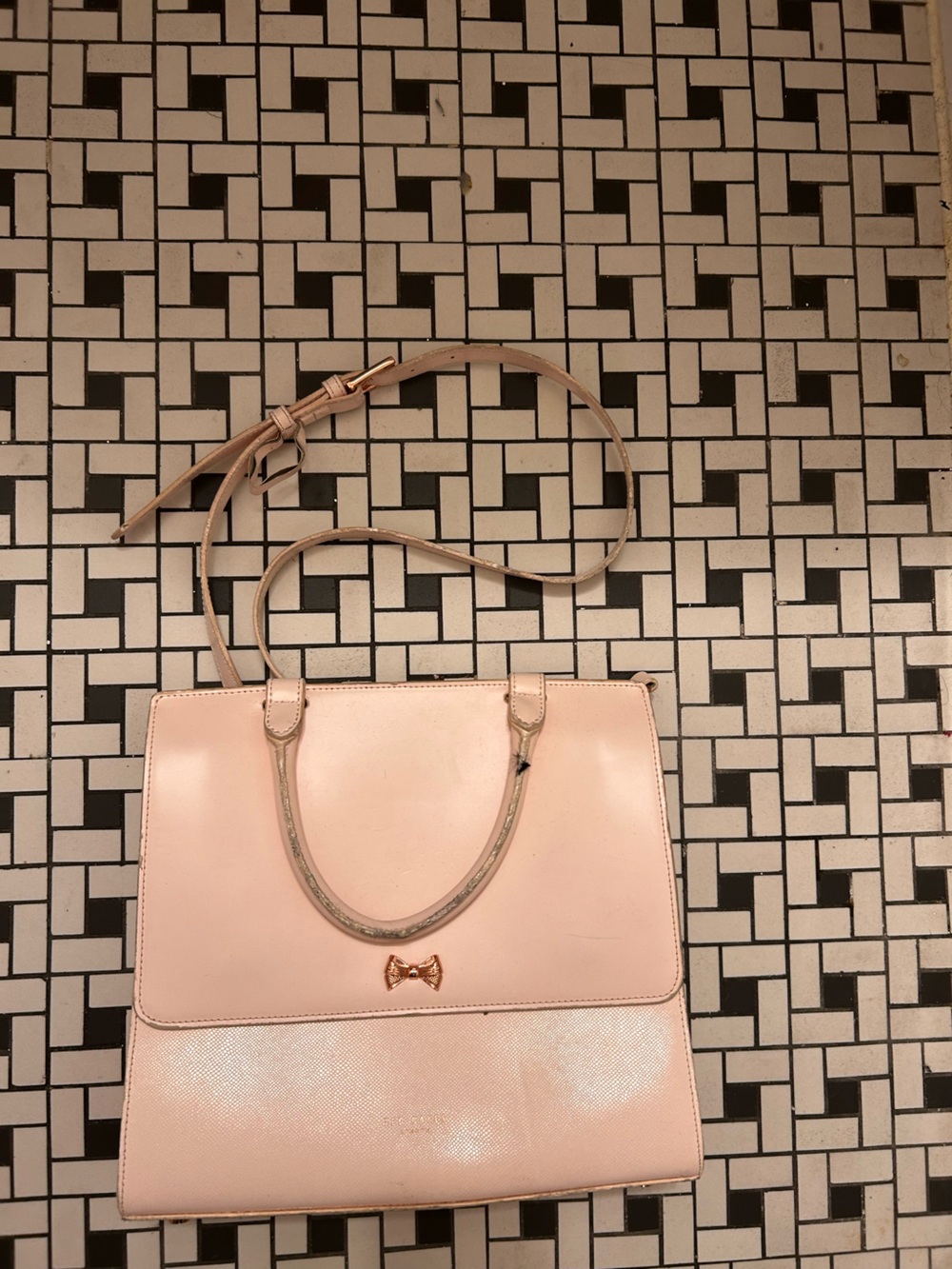 Ted Baker Pale Pink Bow-Accent Shoulder Bag